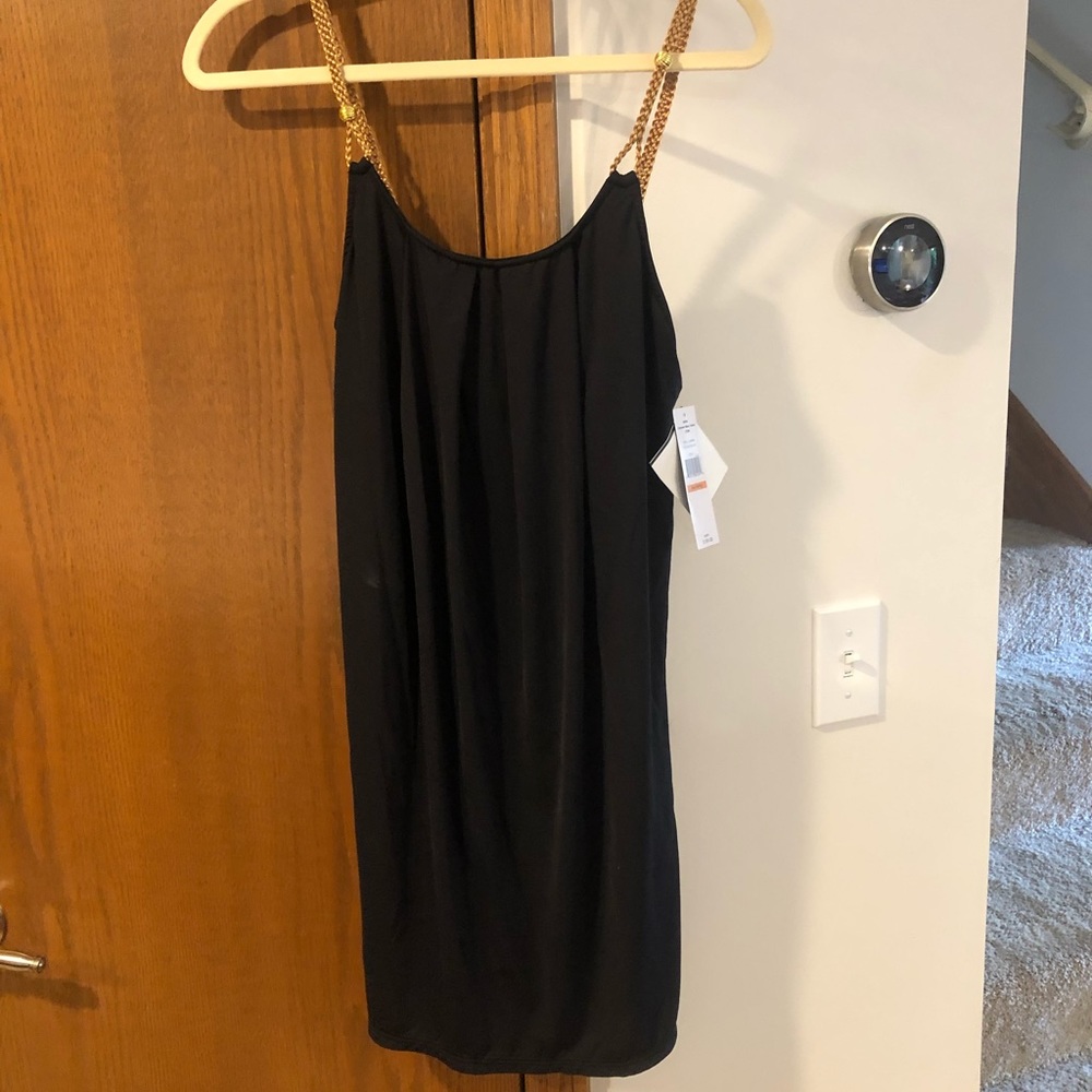 NWT Carmen Marc Valvo black swim suit cover up